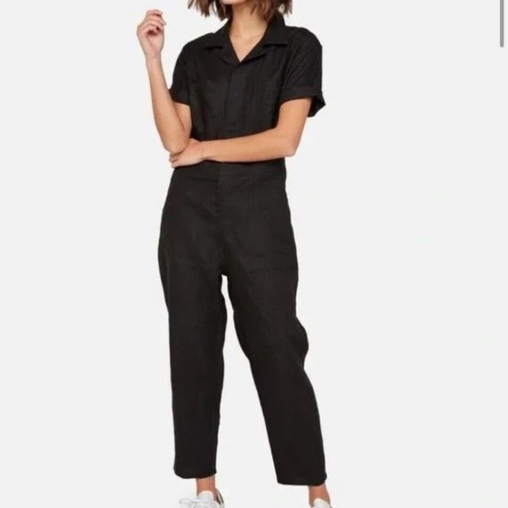 MATE the Label Black Short-Sleeve Utility Jumpsuit